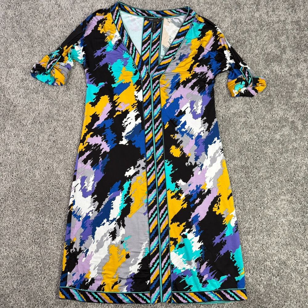 BCBG Max Azria Brushstroke Stretch Dress Dolman Sleeve XS Excellent - Picture 2 of 8